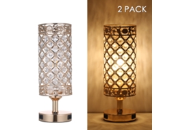 Lâmpada de Mesa com 2 Portas Usb Tomshine, Cristal K5, Moderna, para Quarto, Cabeceira | S/MARCA