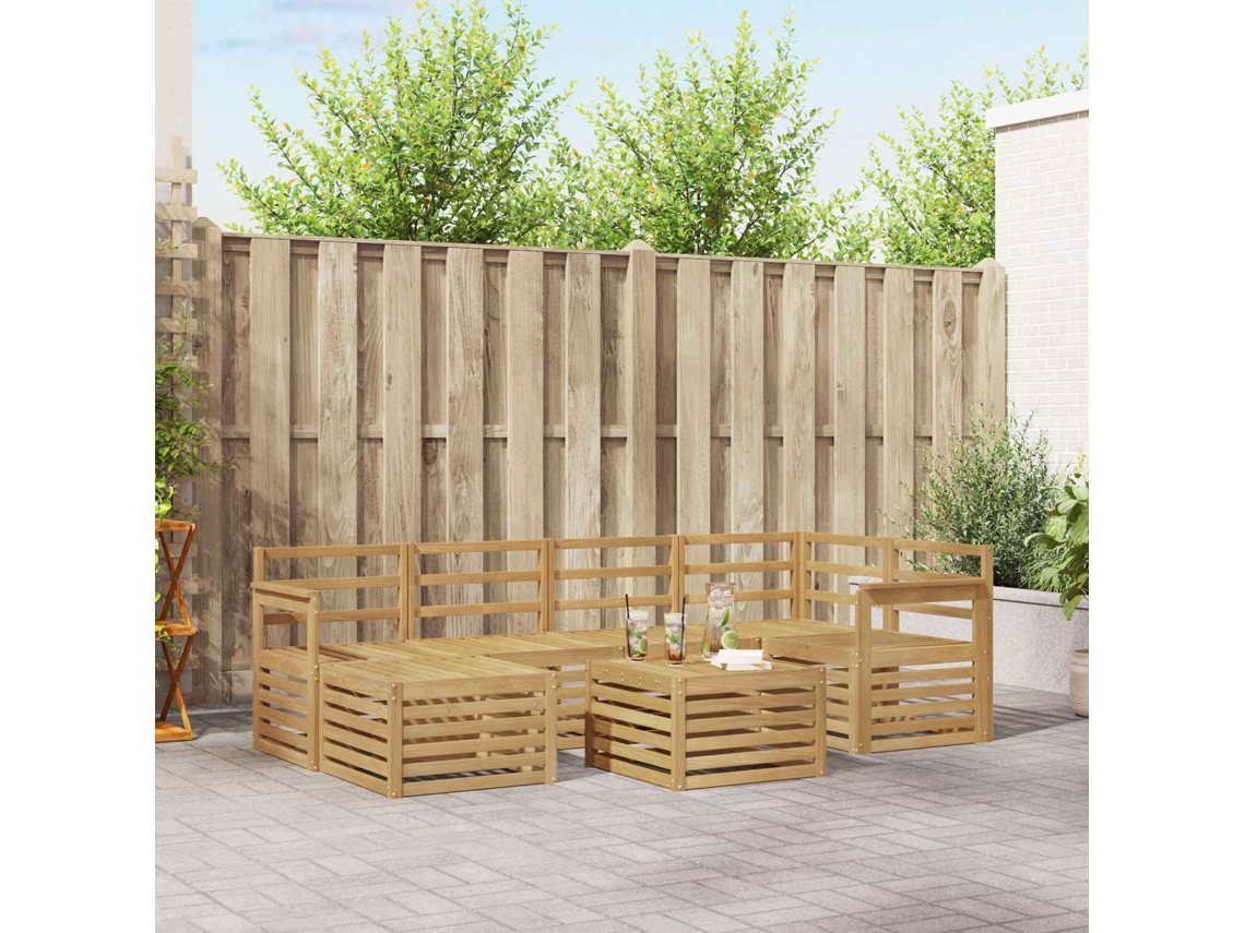 Vidaxl Conjunto De Sofás Para Exterior 7 Unid. Branco Poliéster