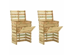 Vidaxl Caixa De Compostagem Ripada 2 Pcs 80x50x100cm Pinho Impregnado