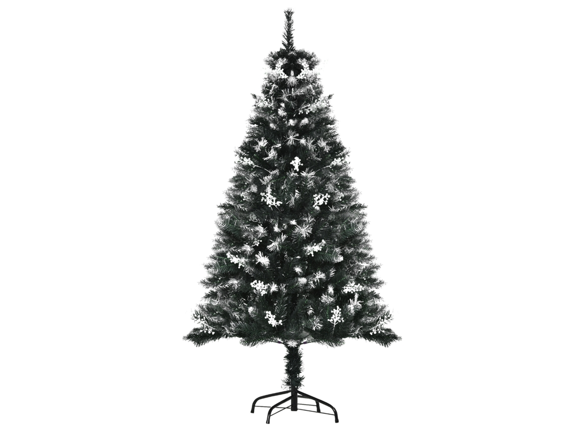 Árvore De Natal 150 Cm De Automática Com 378 Ramos 41 Decorações Suporte Em Aço Base Dobrável E Removível Para Sala Verde