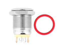 Botão Push Metálico 12mm 3v Led Amarelo À Prova D'água Sunflare Auto-reset