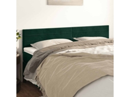 Vidaxl Cabeceiras Verde-escuro 180x5x78/88 Cm Veludo