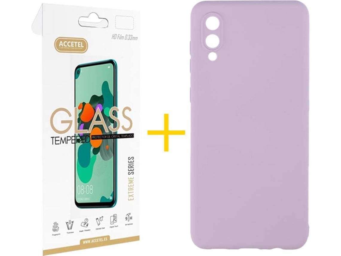 Capa e Película Samsung A02 ACCETEL 1897 Roxo