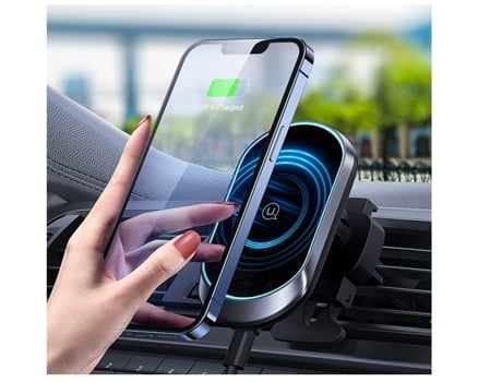 Carregador Sem Carro Tecnologia Qi Carregamento Rápido RADIODDITY Magnética Preto
