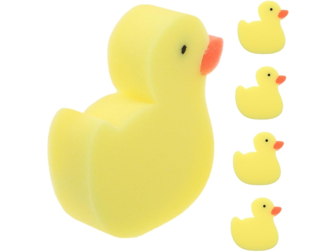 Conjunto De 5 Brinquedos De Banho Em Formato De Animais - Patinhos - Acessórios Para Esfoliação Corporal Infantil