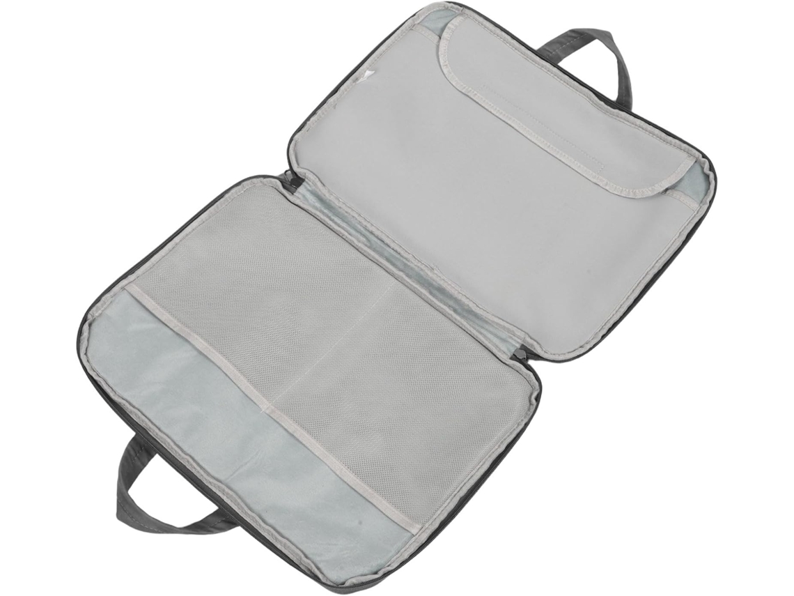 Bolsa Para Laptop De 16 Polegadas Em Couro Pu Cinza Escuro.