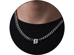 2026 cadena de Eslabón Cubano Con Colgante de Letra Inicial A z Acero Inoxidable 6.5mm 18+2 Pulgadas Regalo de Joyería para Hombres Mujeres Niños