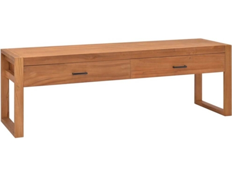 Móvel de TV 140x40x45 cm madeira de teca reciclada