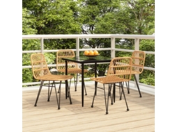 Vidaxl 5 Pcs Conjunto De Jantar P/ Jardim Vime Pe