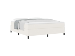 Cama De Casal | Camas Para Quarto | Cama Box Creme 180 X 200 Cm Tecido De Veludo Cotele