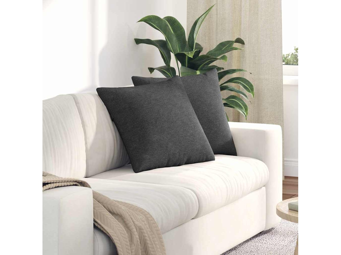 Vidaxl Travesseiros De Sofá 2 Pcs Cinza Escuro 50 X 50 Cm