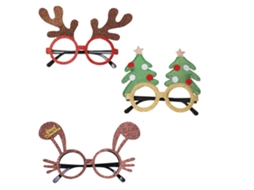 3 Pçs Óculos de Natal-Quadrado Marrom Armação Vermelha + Orelhas de Coelho Marrom + Verde Árvore de Natal Óculos Amarelos AURUM