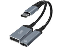 Divisor Usb-c Trançado Com Porta De Carregamento Pd60w, Conectores