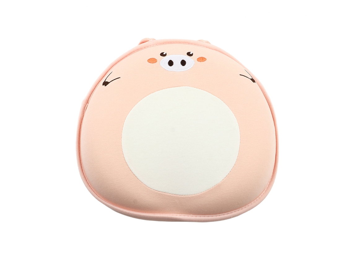 Mali travesseiro para Bebê Algodão Puro Respirável com Apoio Forte para Carrinho e Cama Rosa 25x24cm