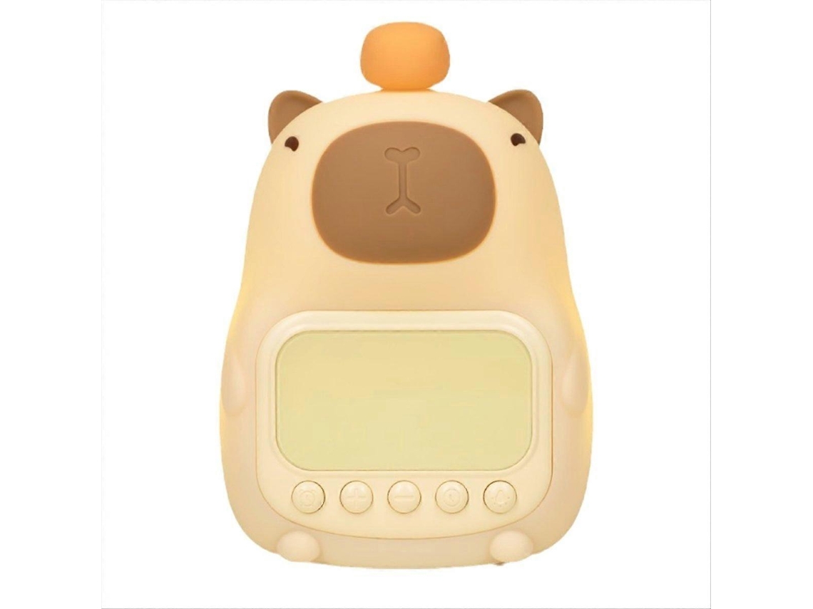 Luminária Noturna de Capivara com Relógio Digital, Luminária Noturna de Silicone com Tema Animal BRILVIBERA