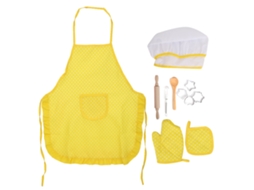 Ats set de Cozinha e Confeitaria para Crianças 11pcs Brinquedos Diy com Avental Jogo de Papel Amarelo