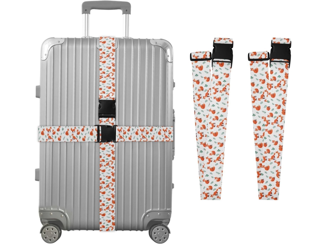 Conjunto De 2 Cintas Bagagem Com Estampa Capim Raposa Para Malas, Cintas De Viagem, Acessórios Para Cintos, Conector De