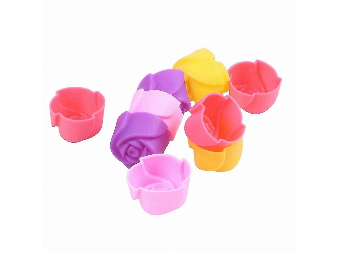 Forma De Silicone Em Formato De Rosa Para Assar Muffins, Cupcakes, Biscoitos, Chocolates E Gelatinas.