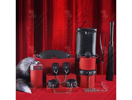 Lcc® Dentelle Fantasias Acessórios De Sexo Em Couro Chicote Plugue Bucal Plugue Anal Cauda Bondage Algemas Colar Casal Adulto Fornecimento