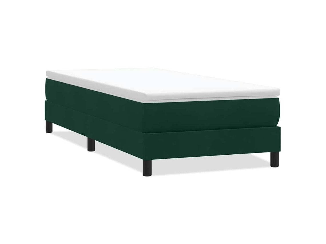 Cama com Molas Verde Escuro Sem Colchão em Veludo MAISON EXCLUSIVE (80x220 cm)