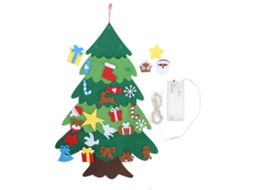 Ats decoración Navideña de Pared Con Árbol de Fieltro Diy, Adorno Con Led para Fiesta Navideña