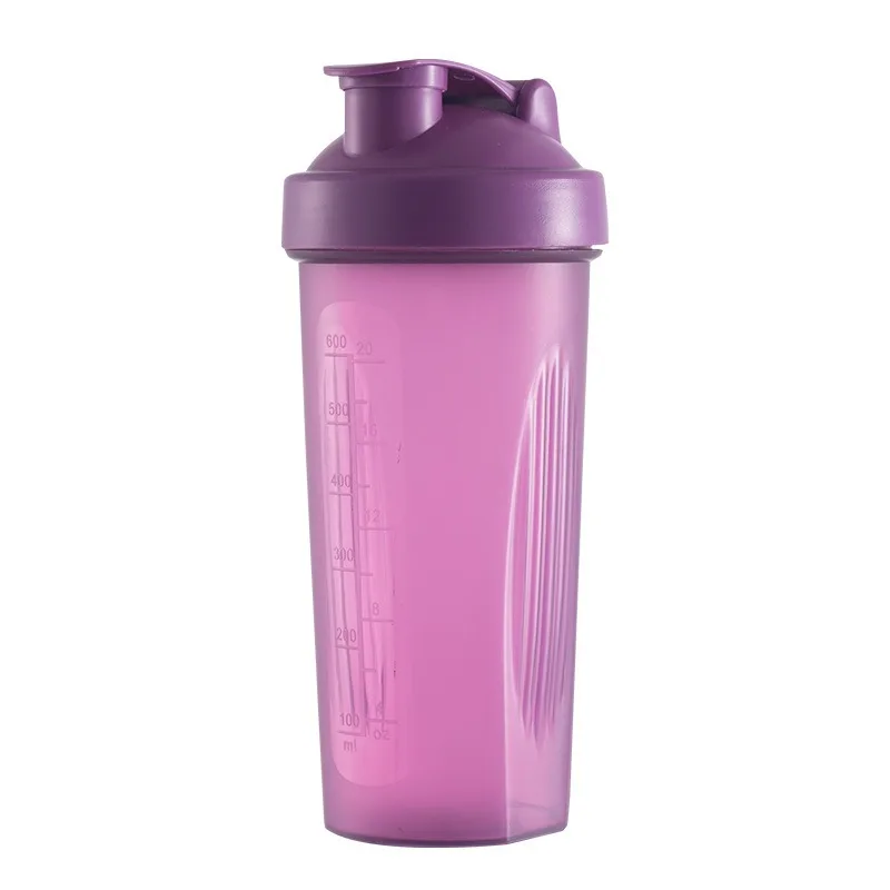 Garrafa Portátil À Prova de Vazamentos de 600ml para Proteína em Pó com Balança e Copo Misturador. MDUG (roxo)