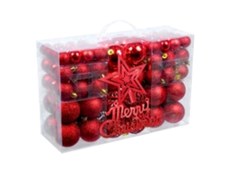 100 Enfeites De Natal Para Árvore Com Estrelas No Topo, Bolas De Plástico Ocas E Pingente De Bola Para Árvore De Natal. Aquaforge