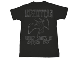 T-Shirt ROCK OFF Led Zeppelin - USA ´77 Preto (Tamanho: M)