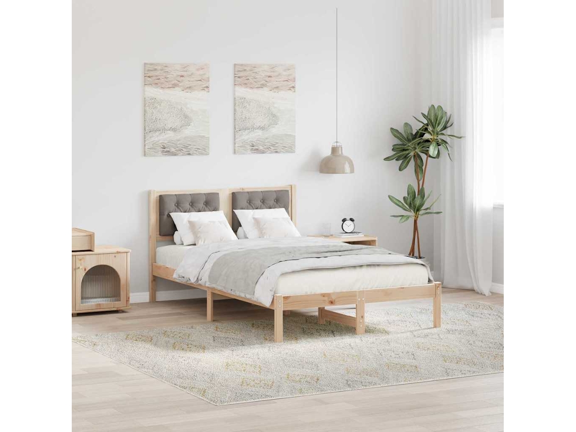 Vidaxl Estrutura Da Cama Cinzento-acastanhado 120 X 200 Cm