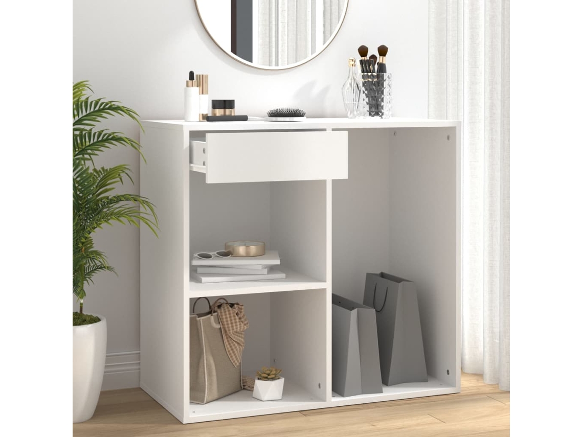 Vidaxl Armário De Cosmética 80x40x75 Cm Derivados De Madeira Branco