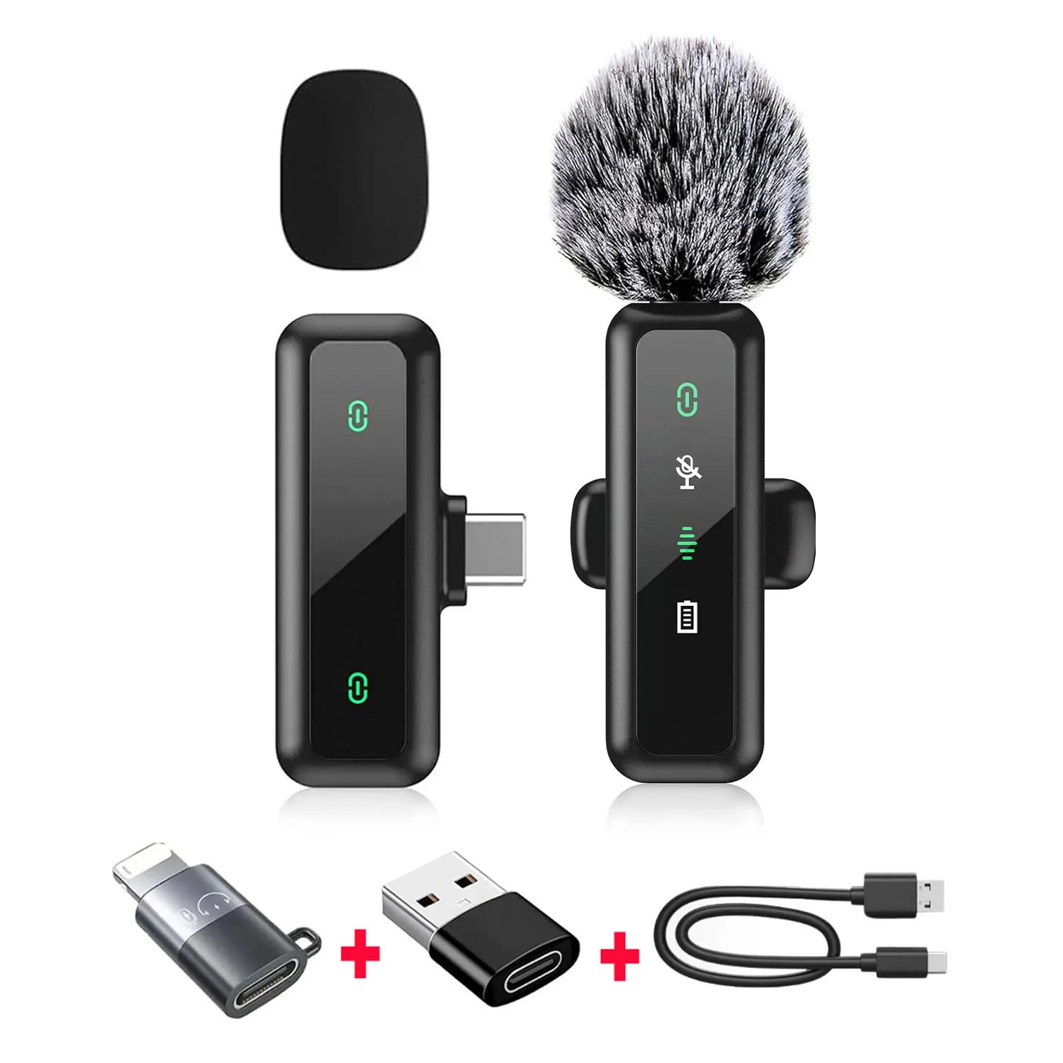 Microfone de Lapela Sem Fio com Cancelamento de Ruído, Adequado para Diversos Tipos de Dispositivos. MDUG