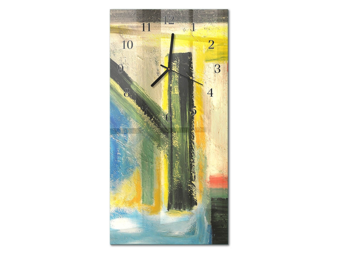 Relógio De Parede De Vidro Multicolor Espelharte (30x60 Cm)