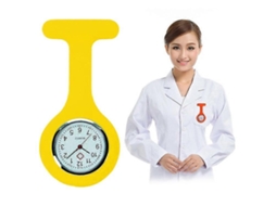 Relógio De Pulso Portátil De Silicone Redondo Para Enfermeira, Com Mecanismo De Quartzo E Alfinete.