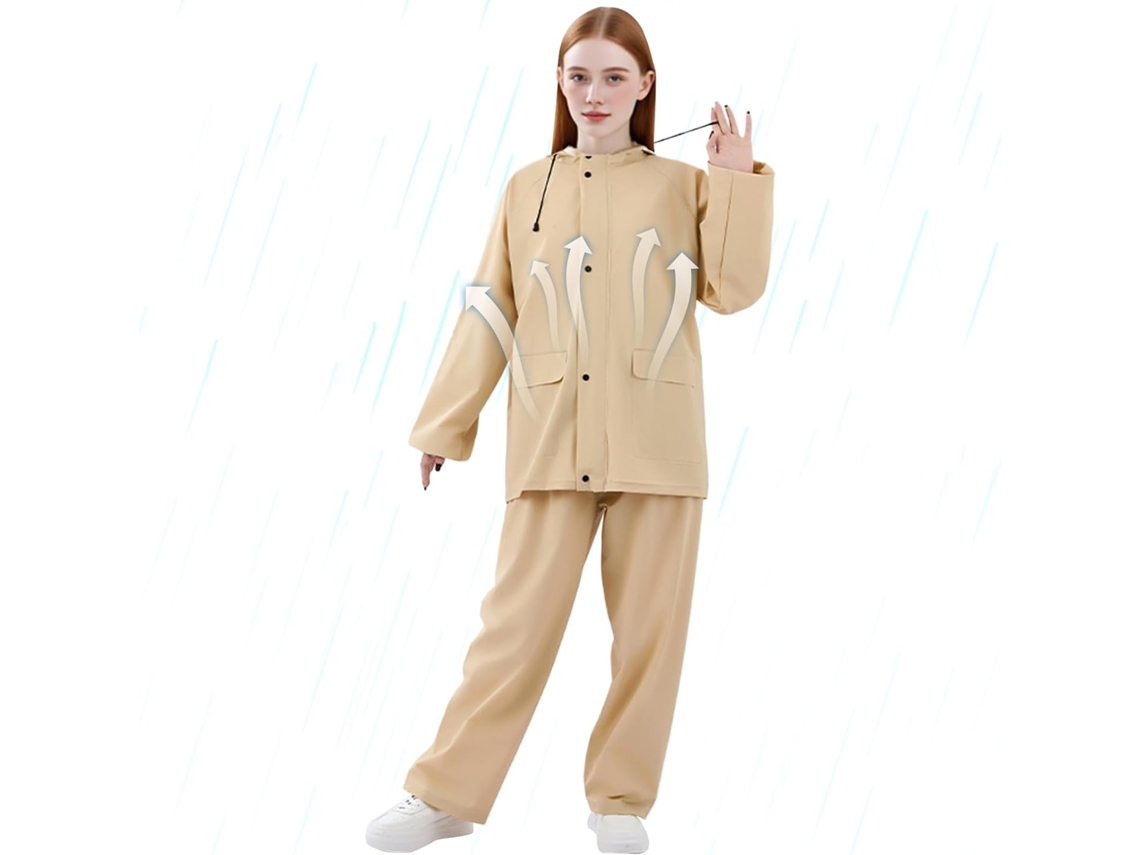 Conjunto De Chuva, Jaqueta De Chuva Leve E Respirável, Jaquetas Com Capuz, Calças, Refletivas, Unissex