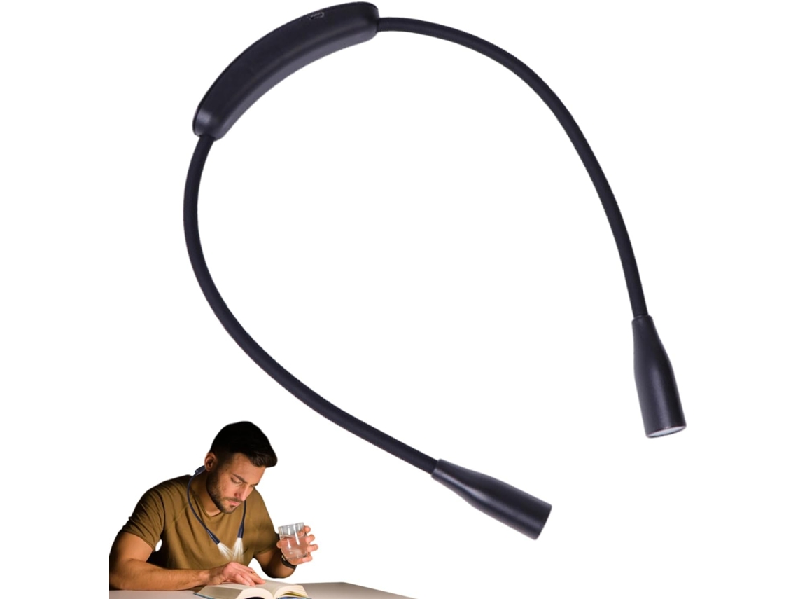 Luz De Leitura Pescoço Led Recarregável Via Usb, Proteção Para Os Olhos, Bateria De Longa Duração
