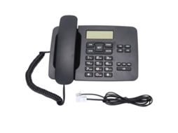 Telefone Fixo Com Fio Com Id De Chamada, Volume Ajustável, Display Lcd Para Casa, Escritório E Hotel Preto