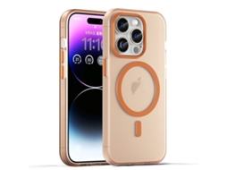Capa Híbrida Translúcida Para Iphone 16 Pro - Tpu E Pc Com Magsafe | Fosca - Laranja