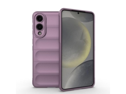 Capa Halinuia Para Samsung Galaxy S25 Edge 5g Magic Shield Tpu Flanela Roxa (proteção Integral, Interior Em Flanela)