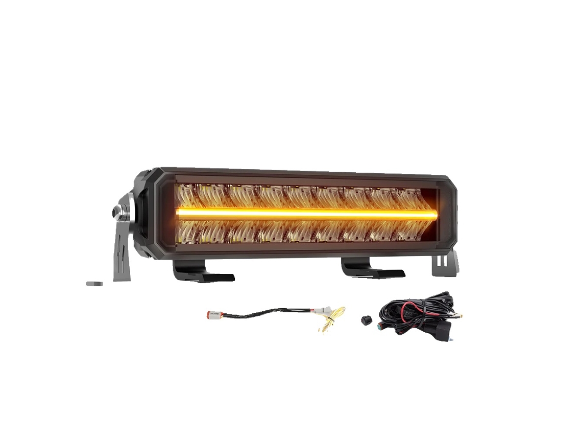Barra De Luz Led, Dupla Fileira, Ã€ Prova Dãgua E Poeira, 10inch Ã‚mbar Drl Oem