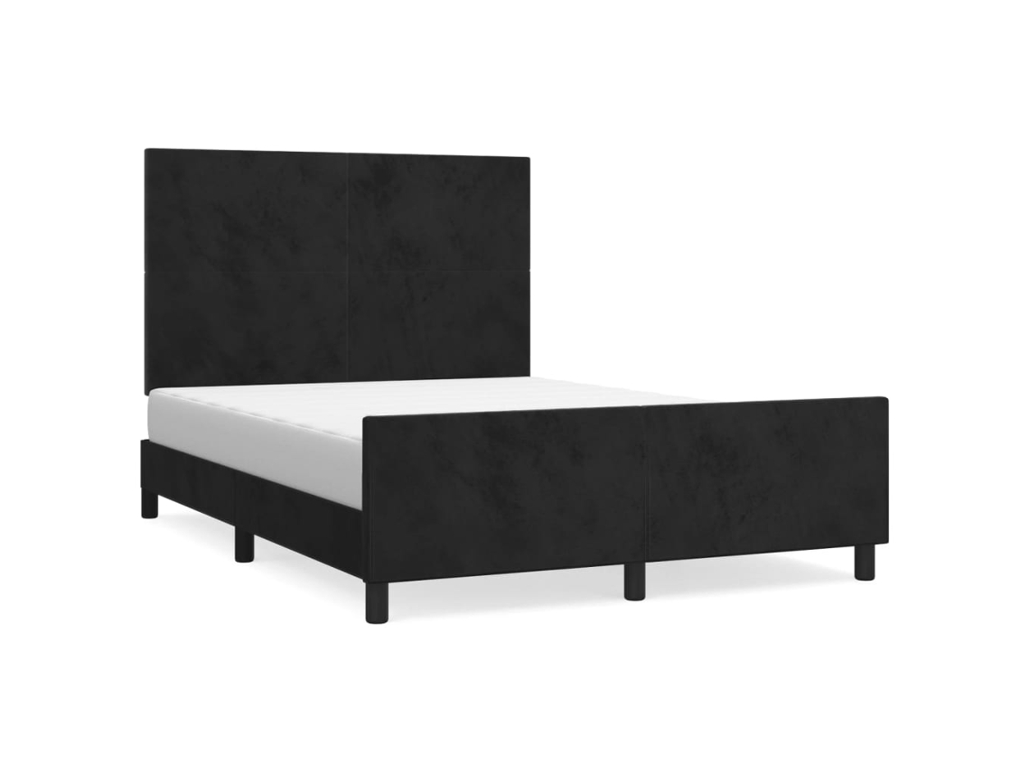 Bed Frame With Headboard, Bed Frames With Headboards Vidaxl Preto Veludo (140 X 200 Cm)