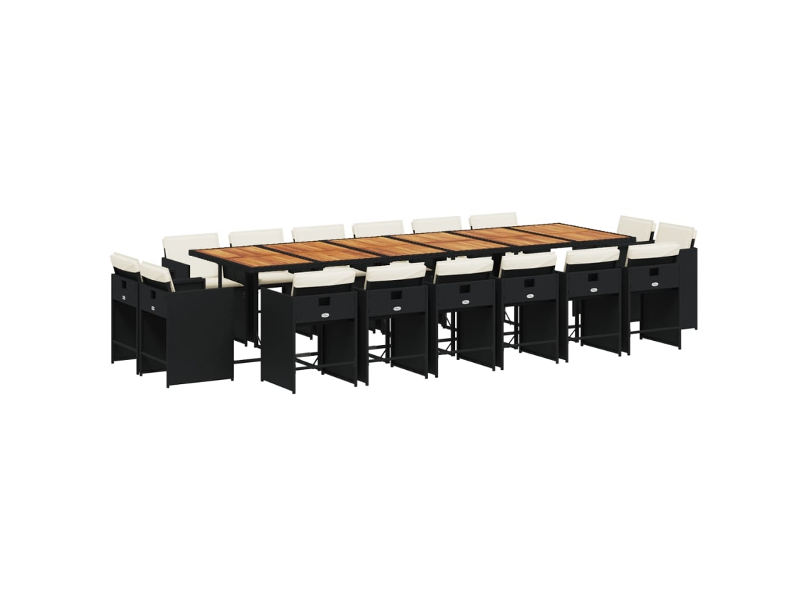 Garden Dining Set, Garden Dining Sets Vidaxl Preto Rattan / Vime (n/a)