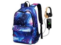 Mochila Starry Sky Impermeável com Porta de Carregamento USB S/MARCA