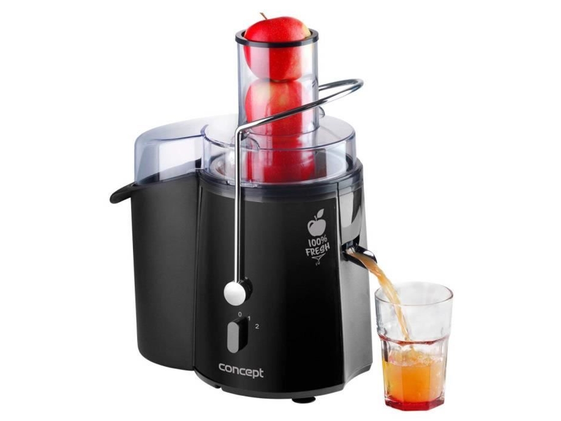 Concept Lo7027 Fresh, Extrator De Sucos, Goulot Xxl , Cor Preta, Duas Velocidades, 1000 W, 16 800 Rotações Minuto (7,2 Cm)