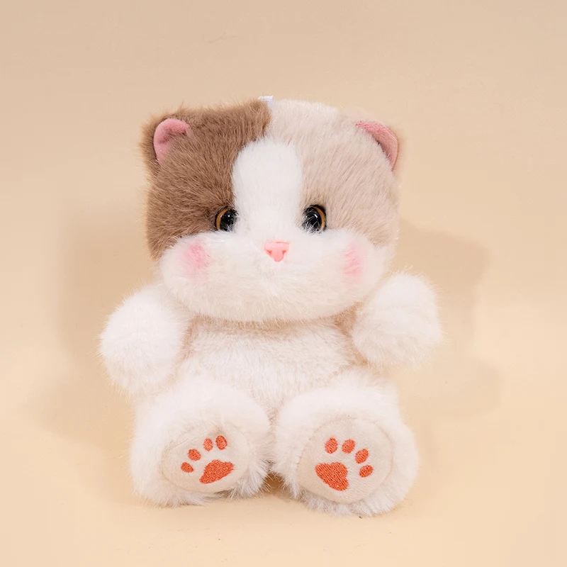 Lindo Gatinho de Pelúcia em Miniatura de 13 Cm, Feito À Mão. MDUG (marrom e Branco, 13 Cm)