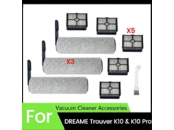 Kit Com 9 Peças De Escova Rotativa E Filtro Para Aspiradores De Pó Trouver K10 E K10 Pro. Melhora A Eficiência Da Limpeza.