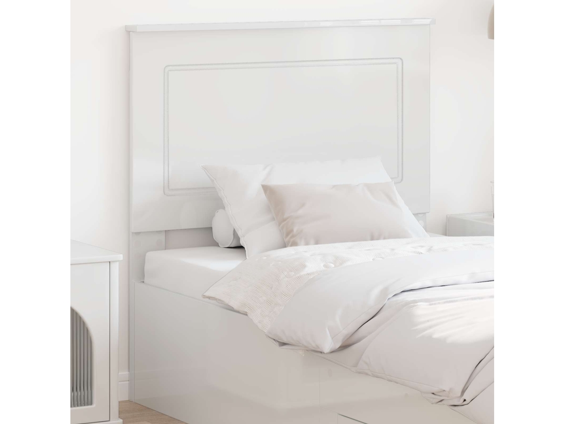 Vidaxl Cabeceira Branco Brilhante 100 Cm Madeira Engenheirada