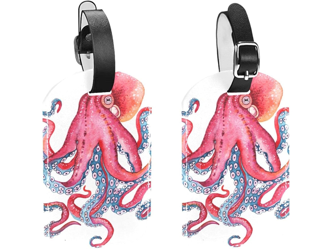 Etiquetas De Bagagem Octopus Ocean Sea Travel, Pacote Com 2 Unidades, Bolsas, Malas E Sacolas, Com Alça De