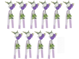 Conjunto De 10 Decorações Florais Para Cadeiras De Casamento Com Fitas Cm