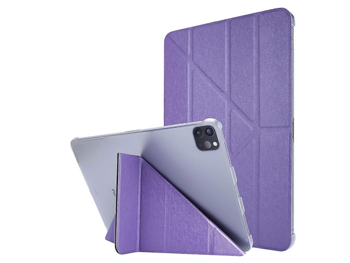 Capa de couro com textura de seda e deformação horizontal Webake para iPad Pro 11 (2020) com suporte triplo