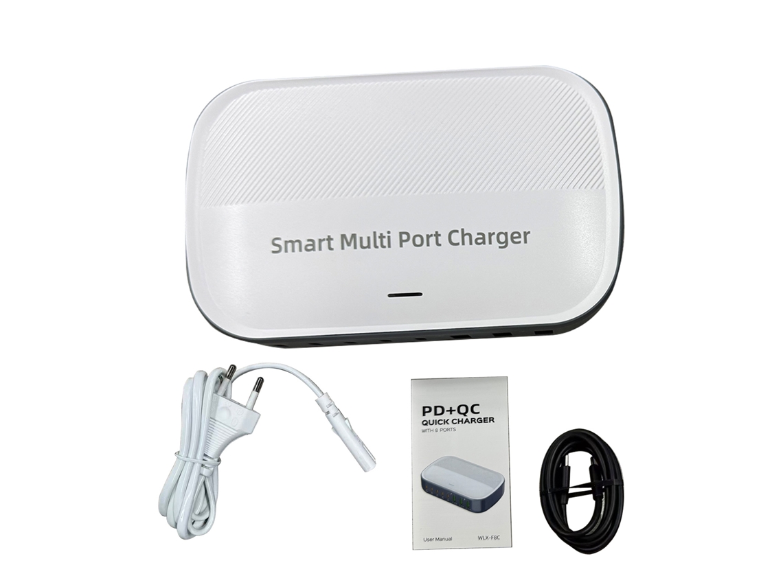 Carregador de Mesa EOOCOO, 8 Portas, 200w, Tensão 110 240v, Plugue Eu